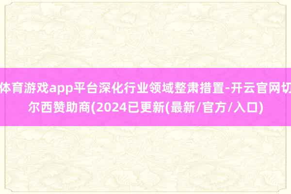 体育游戏app平台深化行业领域整肃措置-开云官网切尔西赞助商(2024已更新(最新/官方/入口)